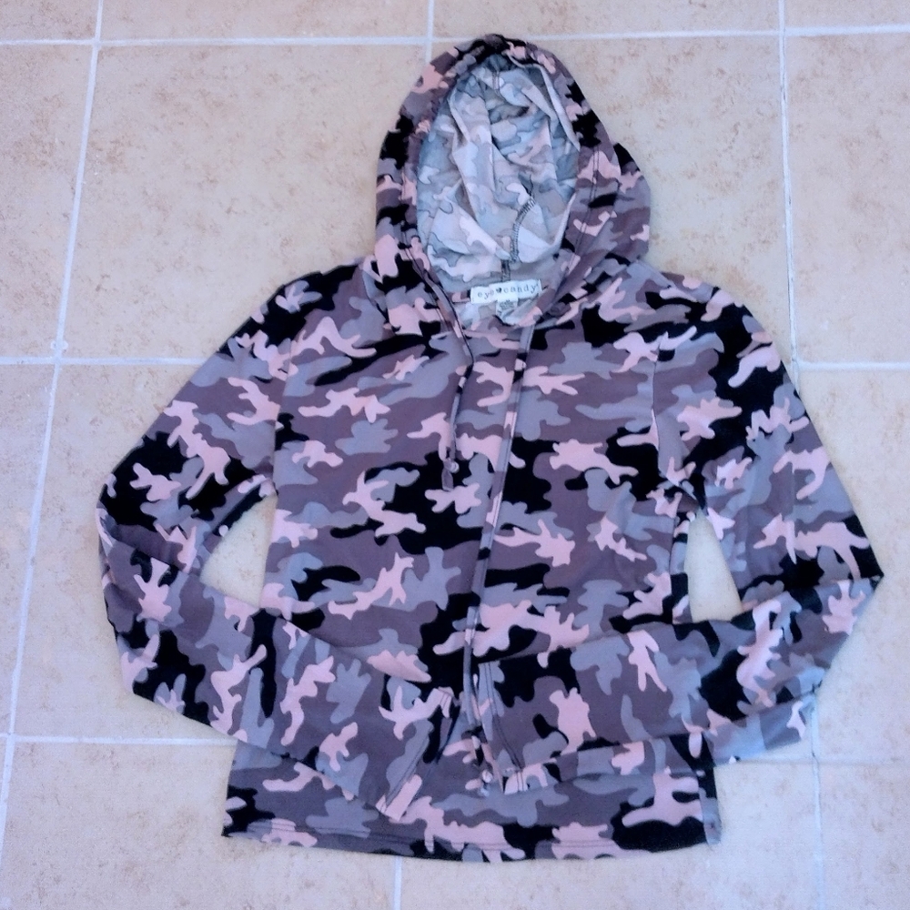 Eye Candy Camouflage Hooded Sweatshirt Size M
